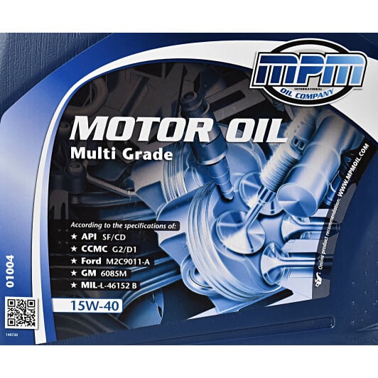 Моторное масло MPM Multi Grade 15W-40 4 л на Opel Ampera