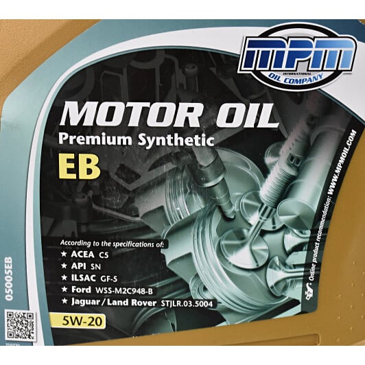Моторное масло MPM Premium Synthetic EB 5W-20 5 л на MINI Cooper