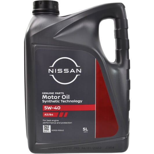 Моторное масло Nissan A3/B4 5W-40 5 л на Hyundai Tucson