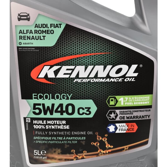 Моторное масло Kennol Ecology C3 5W-40 5 л на Mercedes 190