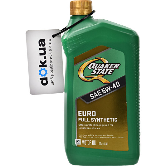 Моторное масло QUAKER STATE Euro Full Synthetic 5W-40 0,95 л на Toyota Tundra