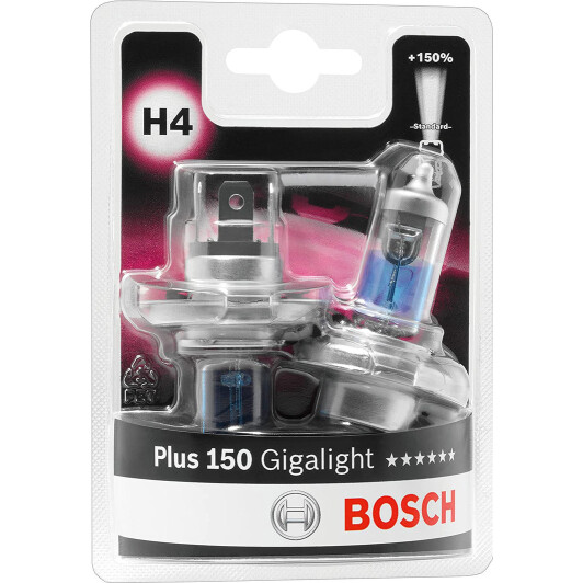 Автолампа Bosch Gigalight Plus 150% H4 P43t 55 W 1987301430