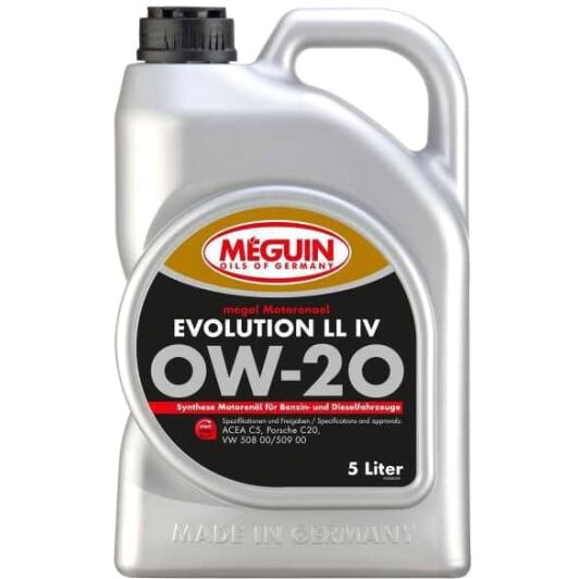 Моторное масло Meguin Evolution LL IV 0W-20 5 л на BMW 1 Series