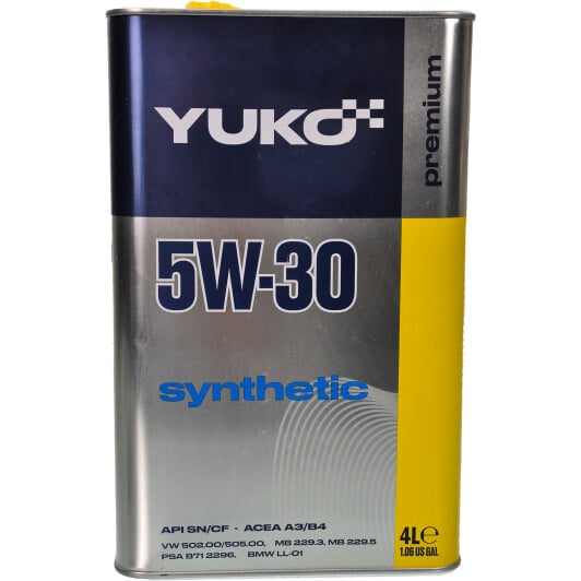 Моторное масло Yuko Synthetic 5W-30 4 л на Ford EcoSport