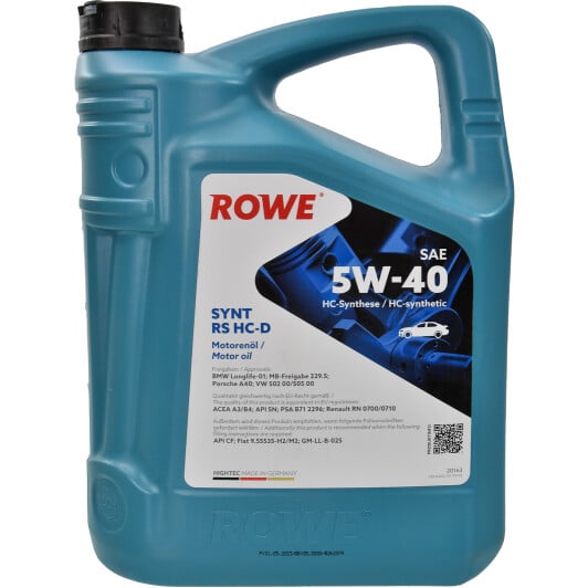 Моторное масло Rowe Synt RS HC-D 5W-40 5 л на SAAB 9-5