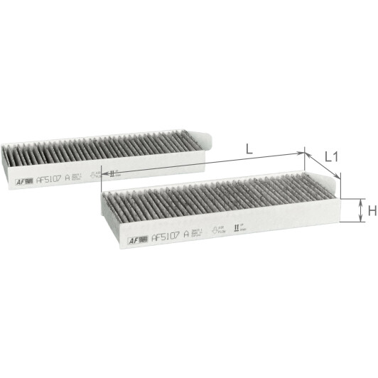 af5107a Alpha Filter AF5107a (2 шт) Елемент фільтруючийповітряний салону (PEUGEOT 308 II)