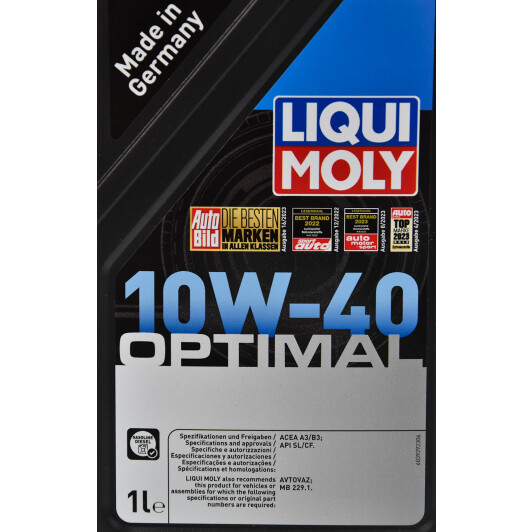 Моторна олива Liqui Moly Optimal 10W-40 1 л на Dacia Solenza