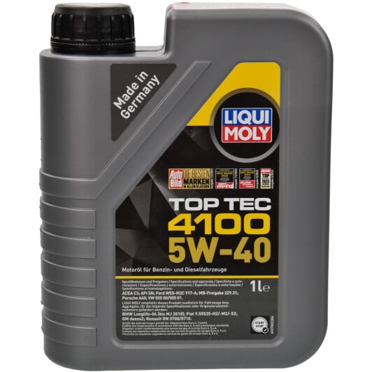Моторное масло Liqui Moly Top Tec 4100 5W-40 1 л на Hyundai ix35