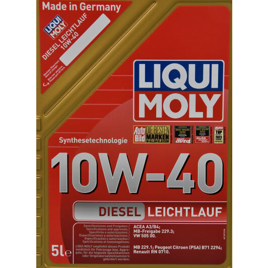 Моторное масло Liqui Moly Diesel Leichtlauf 10W-40 5 л на Dodge Charger