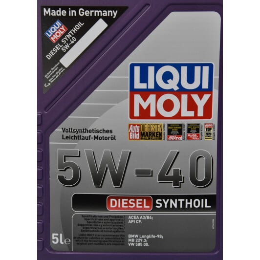 Моторна олива Liqui Moly Diesel Synthoil 5W-40 5 л на Suzuki Alto