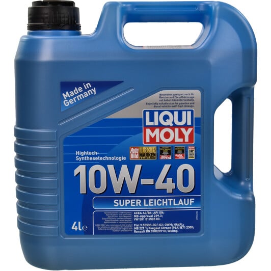 Моторное масло Liqui Moly Super Leichtlauf 10W-40 4 л на Mazda 6