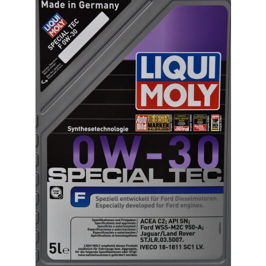 Моторна олива Liqui Moly Special Tec F 0W-30 5 л на Daewoo Lacetti
