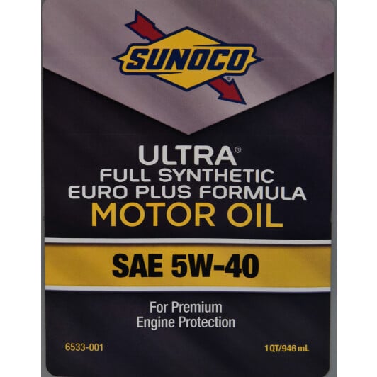Моторное масло Sunoco Ultra Euro Plus 5W-40 0.946 л на Dodge Charger