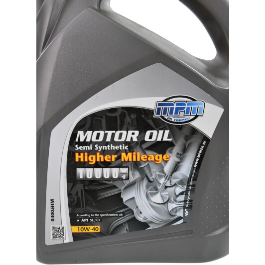 Олива MPM Higher Mileage 10W-40 5 л на Mitsubishi Pajero