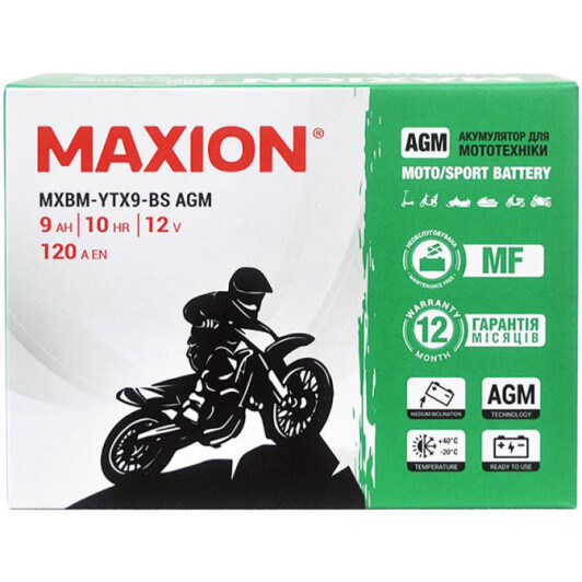 Аккумулятор Maxion 6 CT-9-L MXBM-YTX9-BS