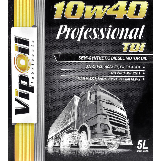 Моторна олива VIPOIL Professional TDI 10W-40 5 л на Dodge Charger