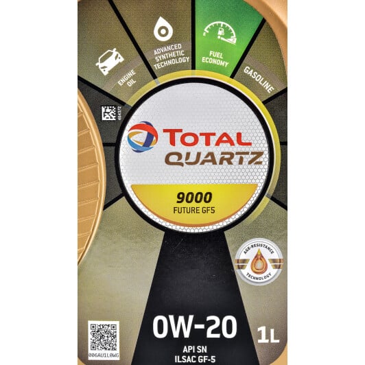 Моторное масло Total Quartz 9000 Future 0W-20 1 л на Ford C-MAX
