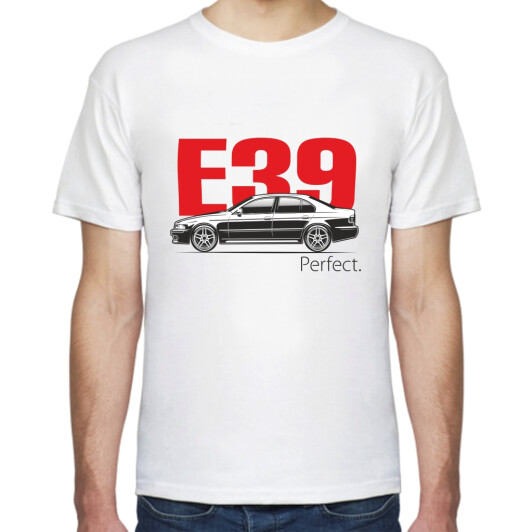 Футболка мужская Avtolife классическая BMW E39 Perfect Red белая принт спереди M