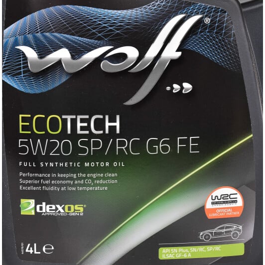 Моторное масло Wolf Ecotech SP/RC G6 FE 5W-20 4 л на Volvo V90