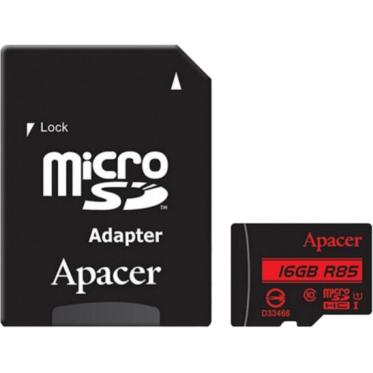Карта пам’яті Apacer R85 microSDHC 16 ГБ з SD-адаптером