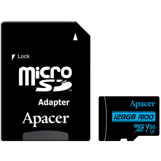 Карта памяти Apacer V30 microSDXC 128 ГБ с SD-адаптером