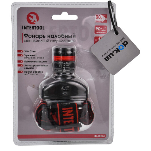Налобный фонарь Intertool lb0303