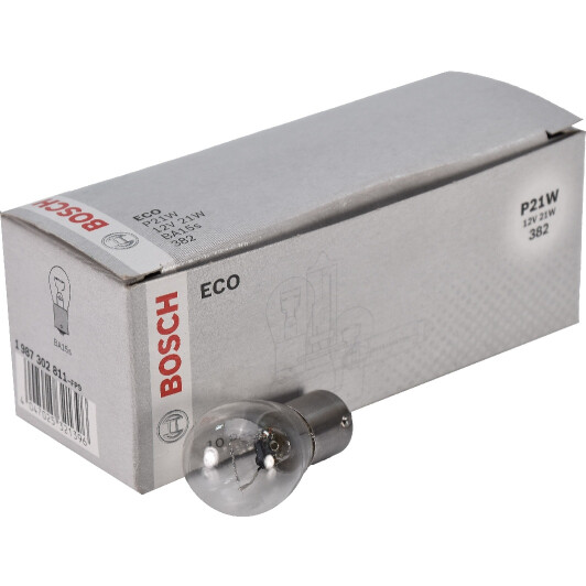 Автолампа Bosch ECO P21W BA15s 21 W прозрачная 1987302811