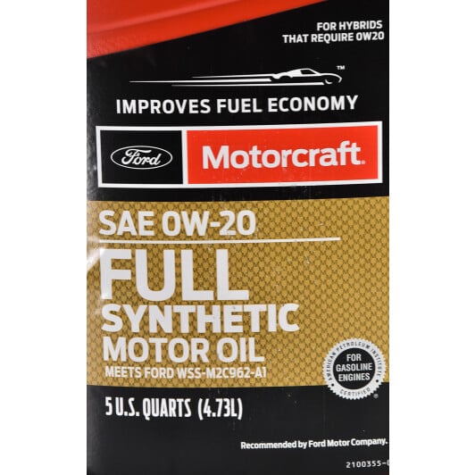Моторна олива Ford Motorcraft Full Synthetic 0W-20 4,73 л на Toyota Sequoia