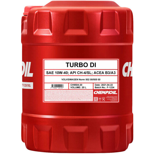Моторное масло Chempioil Turbo DI 10W-40 20 л на Opel Tigra
