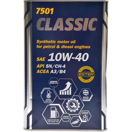 Моторна олива Mannol Classic (Metal) 10W-40 4 л на Citroen C-Elysee