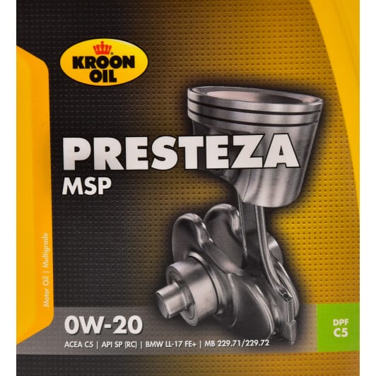 Моторна олива Kroon Oil Presteza MSP 0W-20 1 л на SsangYong Rexton