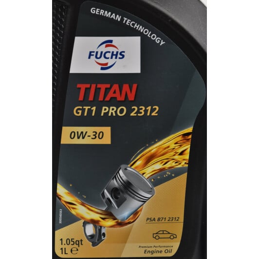 Моторное масло Fuchs Titan GT1 Pro 2312 0W-30 1 л на Peugeot 605