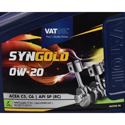Моторное масло VatOil SynGold 0W-20 4 л на Hyundai Equus
