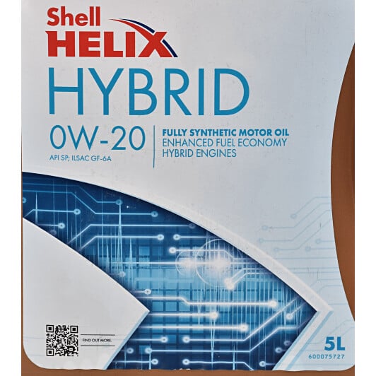 Моторное масло Shell Helix Ultra Hybrid 0W-20 5 л на Kia Rio