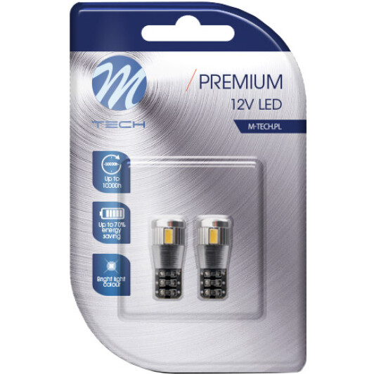 Автолампа M-TECH Premium W5W W2,1x9,5d 3 W LB338W