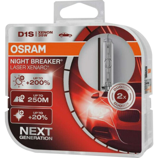 Автолампа Osram Xenarc Night Breaker Laser D1S PK32d-2 35 W прозора 66140XNNHCB