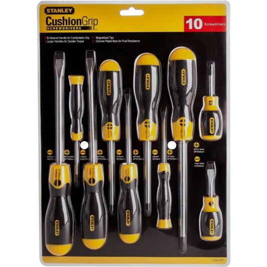 Набор отверток Stanley Cushion Grip 5-64-977 10 шт.