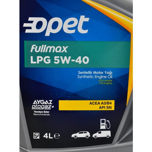 Моторное масло Opet Fullmax LPG 5W-40 4 л на Toyota Celica