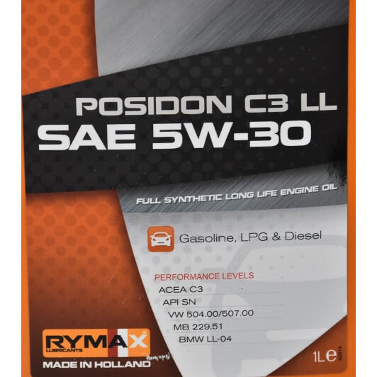Моторное масло Rymax Posidon C3 LL 5W-30 1 л на Volvo 940
