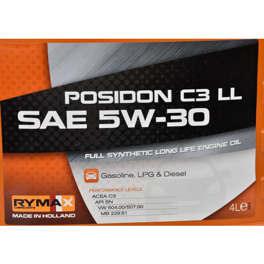 Моторна олива Rymax Posidon C3 LL 5W-30 4 л на Kia Pride