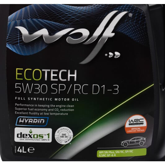 Моторна олива Wolf EcoTech SP/RC D1-3 5W-30 4 л на Volvo XC60