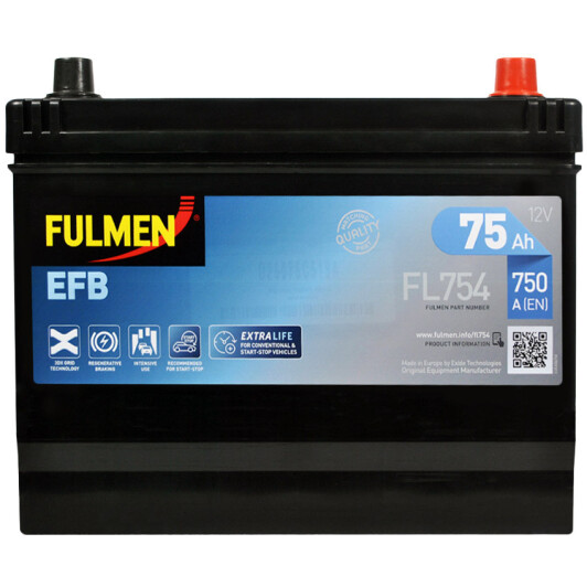 Акумулятор Fulmen 6 CT-75-R EFB FL754