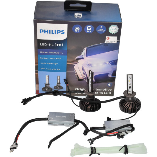 Автолампа Philips Ultinon Pro9000 H1 P14,5s 18 W 11258U90CWX2