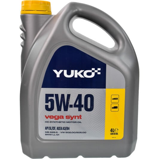 Моторное масло Yuko Vega Synt 5W-40 4 л на Renault Captur
