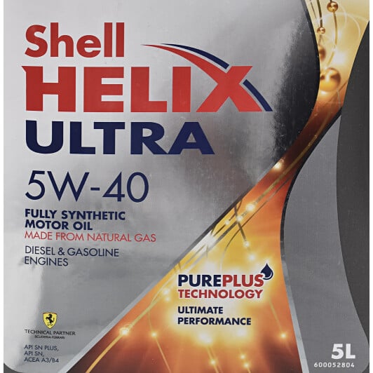 Моторное масло Shell Helix Ultra 5W-40 5 л на Fiat Fiorino