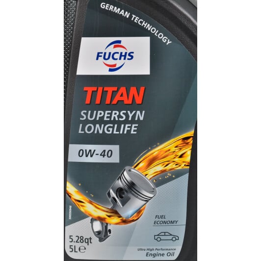 Моторное масло Fuchs Titan Supersyn Long Life 0W-40 5 л на Citroen C-Elysee