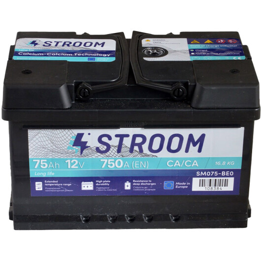 Акумулятор Stroom 6 CT-75-R Long Life SM075-BE0