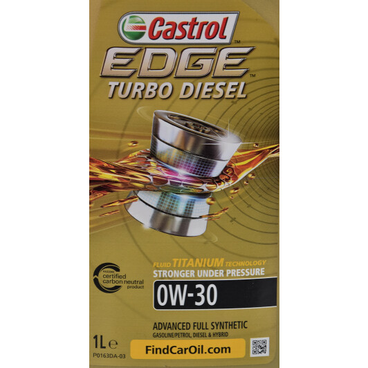 Моторное масло Castrol EDGE Turbo Diesel 0W-30 1 л на Ford Focus