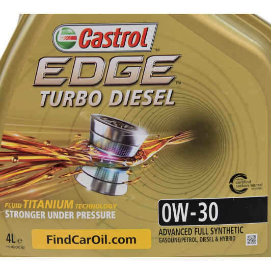 Моторное масло Castrol EDGE Turbo Diesel 0W-30 4 л на Citroen C6