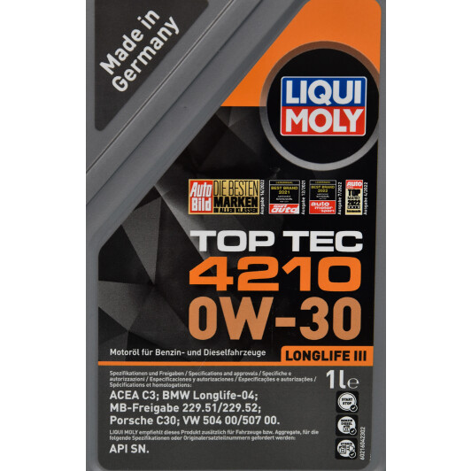 Моторна олива Liqui Moly Top Tec 4210 0W-30 1 л на Citroen DS5